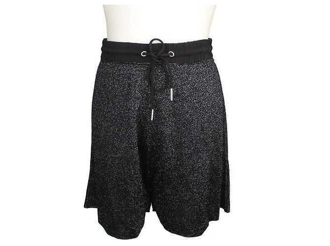 Sandro Metallische Schwarze Elastische Shorts