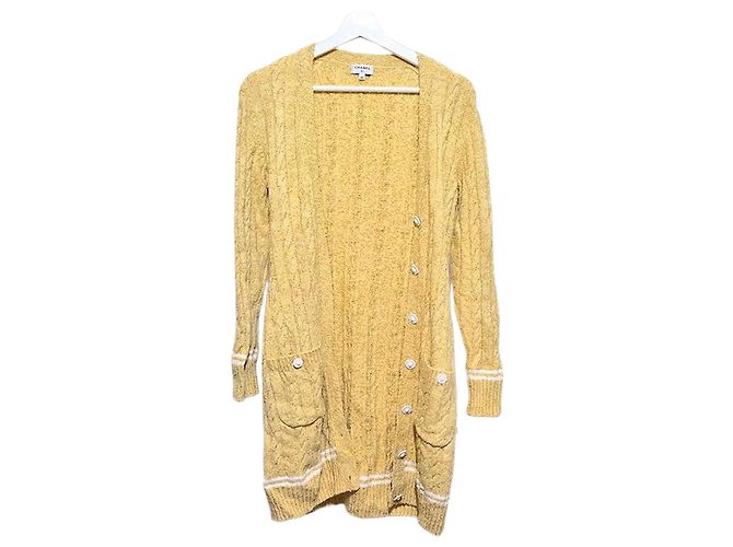 Chanel Langer Cardigan mit Gürtel Golden 