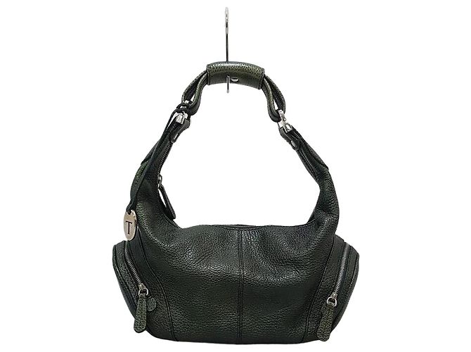 Tod's Leather Tote Bag Green