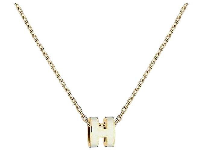 Hermès Collar Mini Popashu Oro Blanco