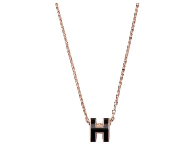 Hermès Pendente Mini Pop Hach Oro Rosa Nero