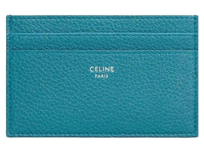 Céline Medium Card Holder Grained Calfskin Cobalt Blue