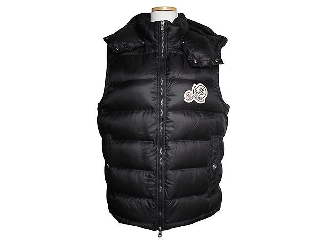 Moncler Gilet imbottito con cappuccio per uomo Nero