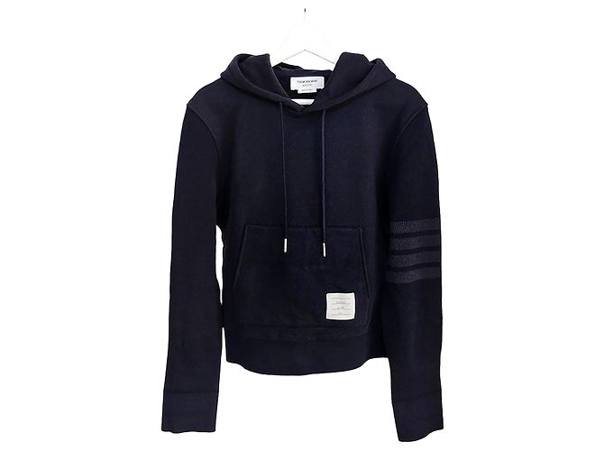 Thom Browne Classic Loopback Hoodie Long Sleeve Black
