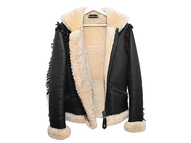 Lanvin Faux Shearling Jacke Orange