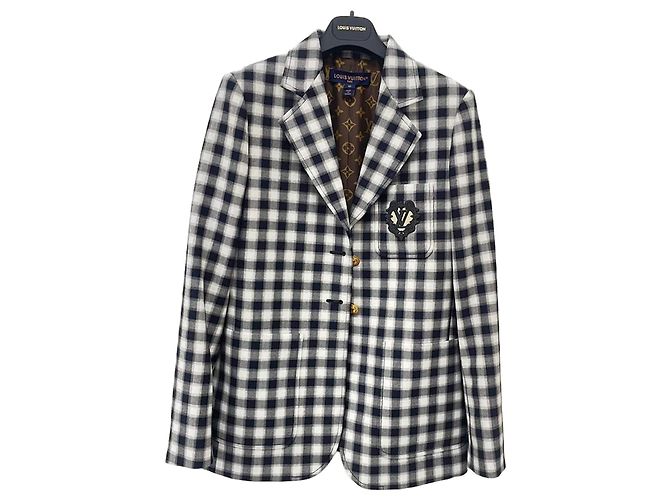Louis Vuitton Preppy Blazerjacke Bishy Check Weiß