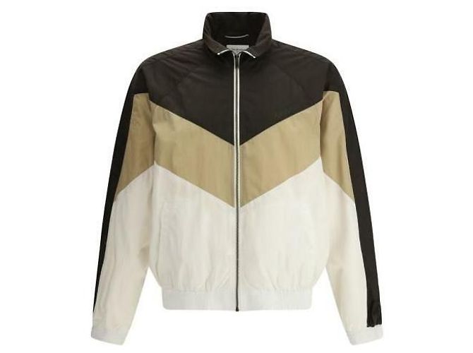 Saint Laurent Jaqueta Bomber de Nylon Amassado Marrom