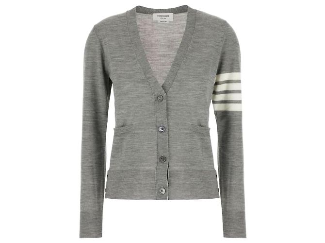 Thom Browne Lässiger Cardigan aus feiner Merinowolle Bar Braun