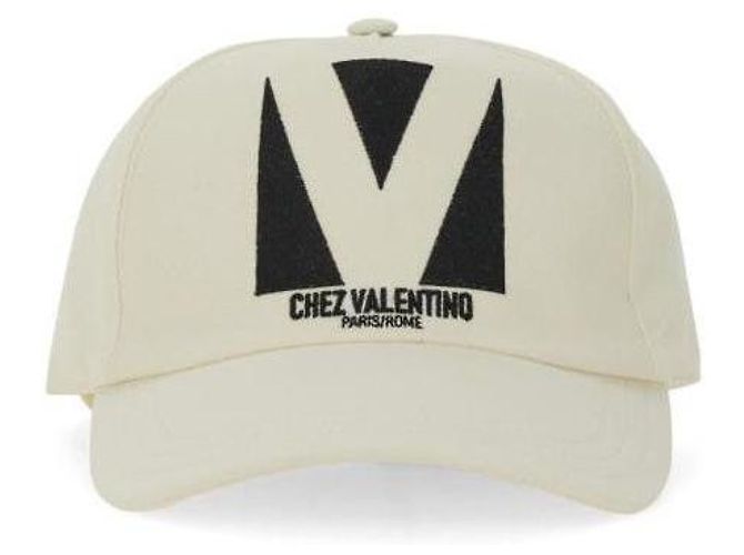 Valentino Gorra de béisbol de algodón bordada WGJ Blanco