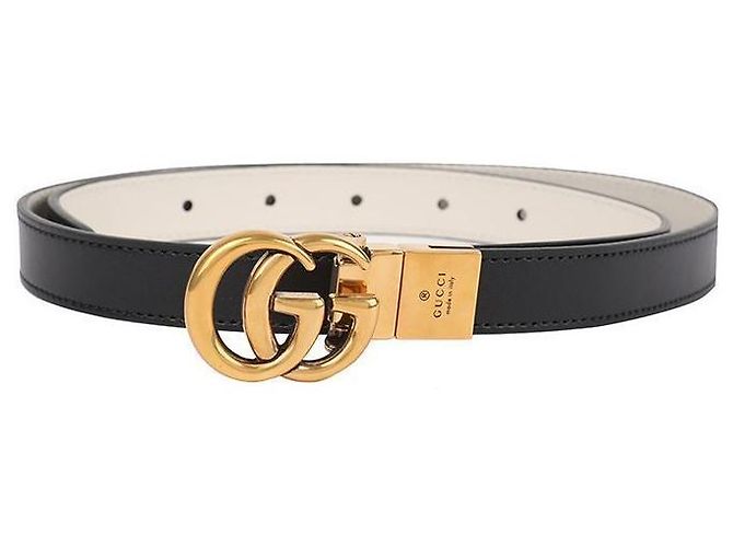 Gucci Reversible Thin Belt White