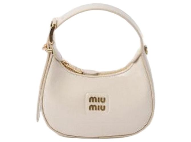 Miu Miu Borsa in tela e pelle Marrone