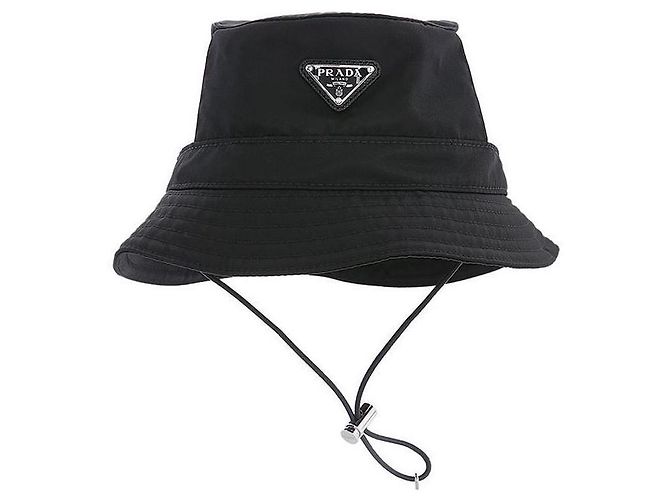Prada Pet Nylon Bucket Hat Black