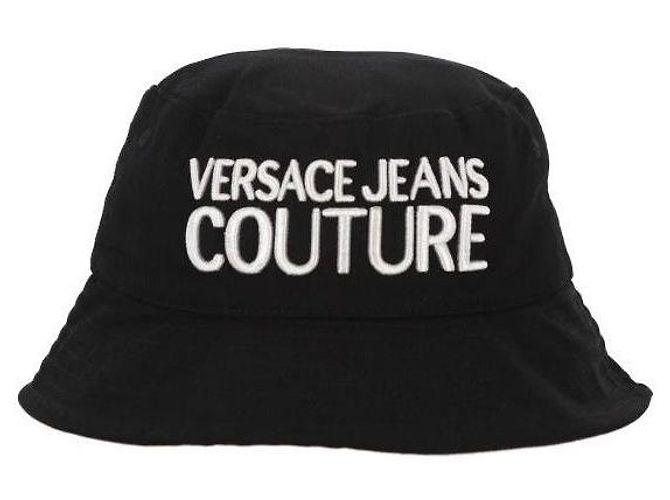 Versace Bucket Hat mit gesticktem Logo Schwarz