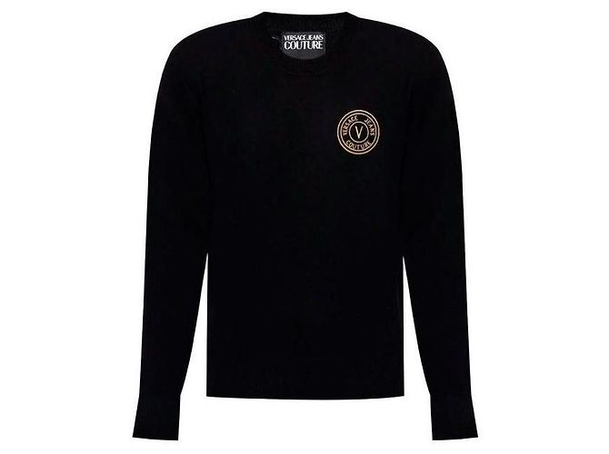 Versace Kaschmir-Mischpullover Schwarz 