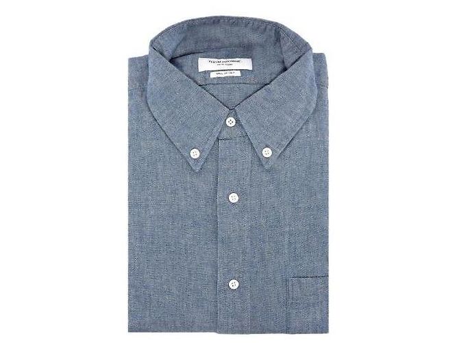 Thom Browne Chambray Bar Hemd Blau 