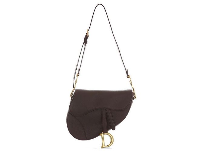 Saddle Dior Bolsa de ombro média em couro macio Roxo