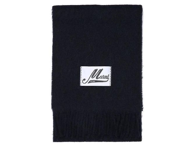 Marni Alpaka-Fransen-Schal Blau 