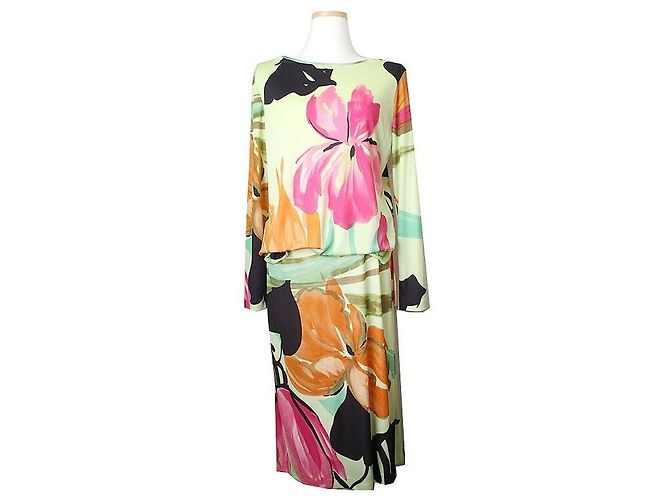 Etro Conjunto de top e saia estampada amarelo verde
