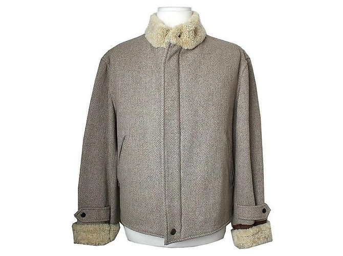 Emporio Armani Senfgelbe Herrenjacke mit Reißverschluss Braun
