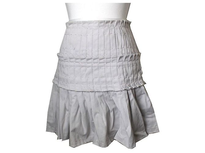 Falda plisada de denim Armani Jeans Castaño