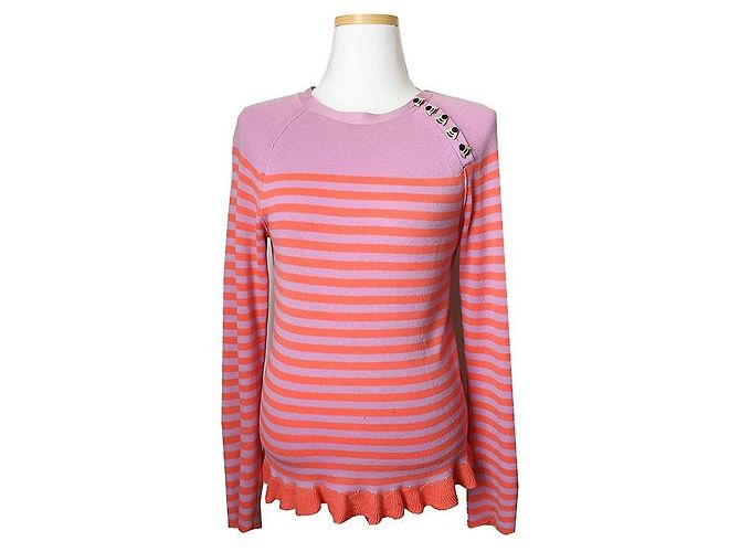Maglione a righe in cotone Sonia Rykiel Porpora