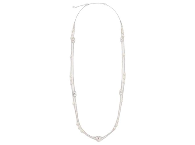 Valentino Colar de Assinatura com Logo Branco