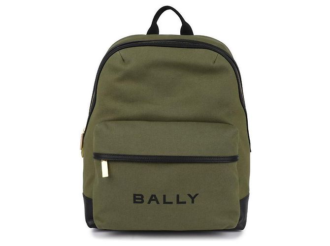 Bally Logo Print Zipper Backpack
