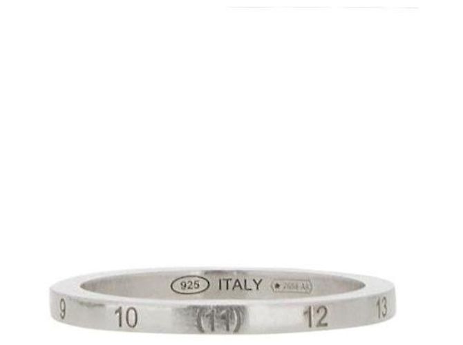 Maison Martin Margiela Slim Silver Numbering Ring Silvery