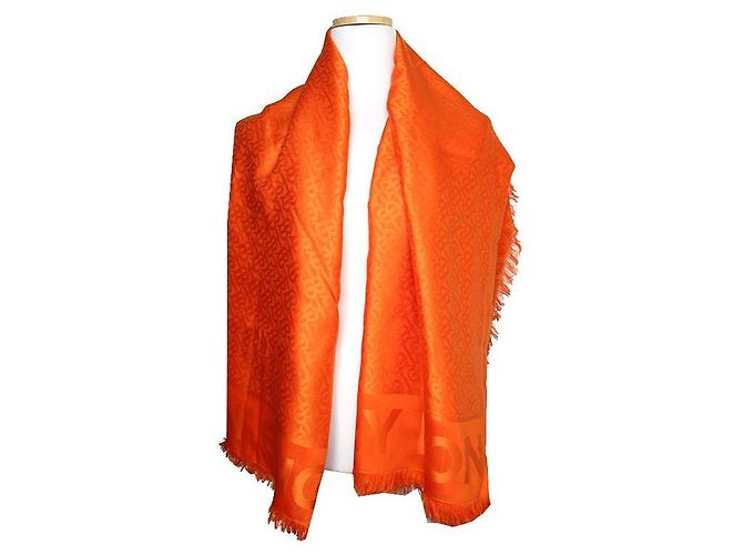 Burberry Grand Foulard en Soie Orange