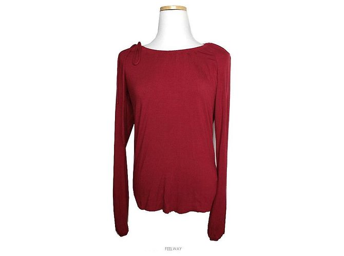 Etro Bordeaux Raffung Bluse Rot