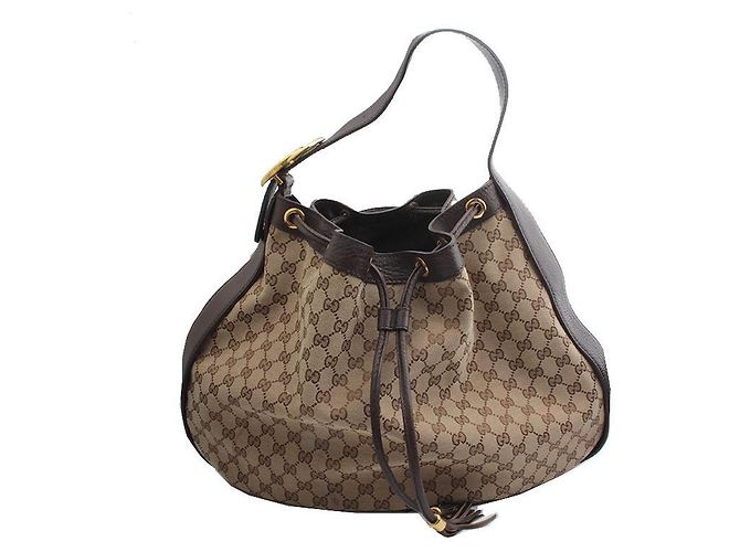 Gucci Grande bolsa hobo em jacquard com logo GG Marrom