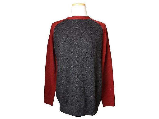 Hermès Zweifarbiger Woll-Kaschmir-Strick Schwarz