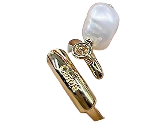 Chloé Barockring Weiß Metall