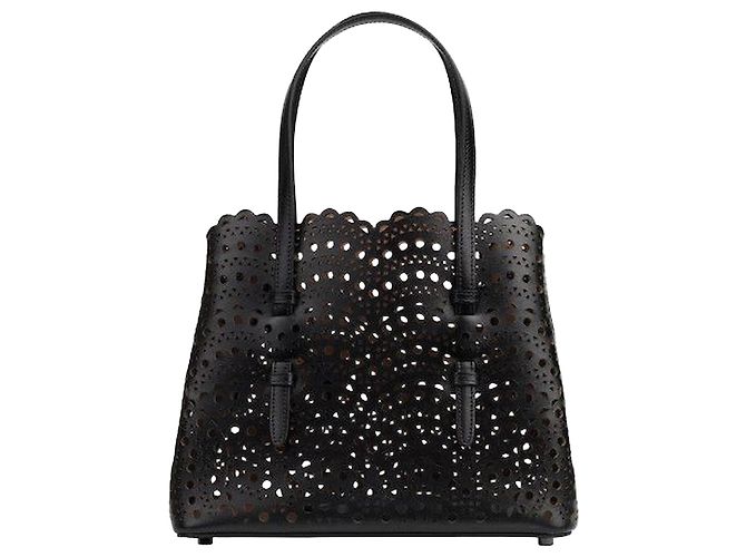 Alaïa Borsa Tote Mina Wave Lux Nera Nero