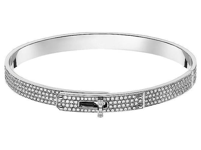 Hermès Kelly-Armband Kleines Modell Voller Diamant Weißgold Damenarmband Silber 