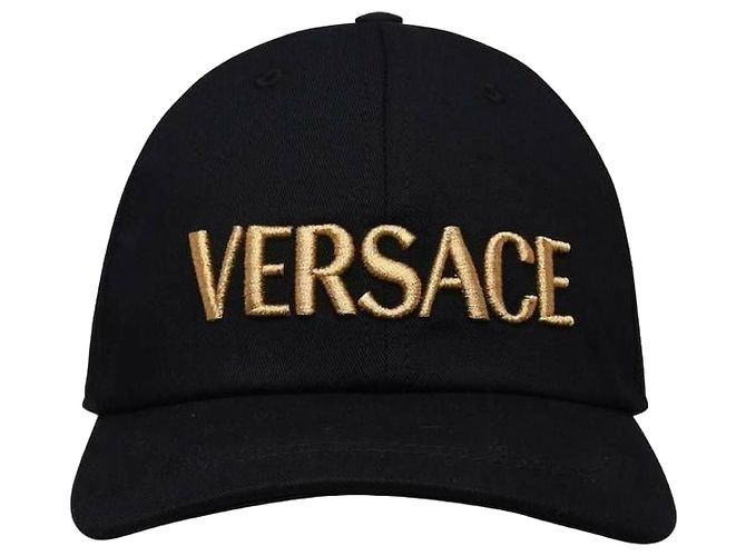 Versace Gorra de béisbol con logo bordado Negro