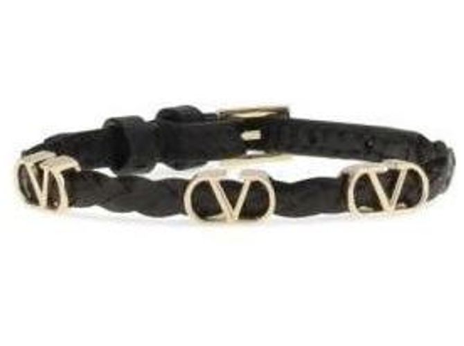 Valentino Pulseira de Assinatura com Logo Preto