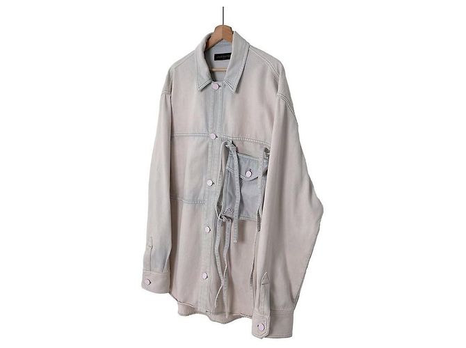 Louis Vuitton Removable Pocket Blizzard Denim Shirt Jacket Silvery