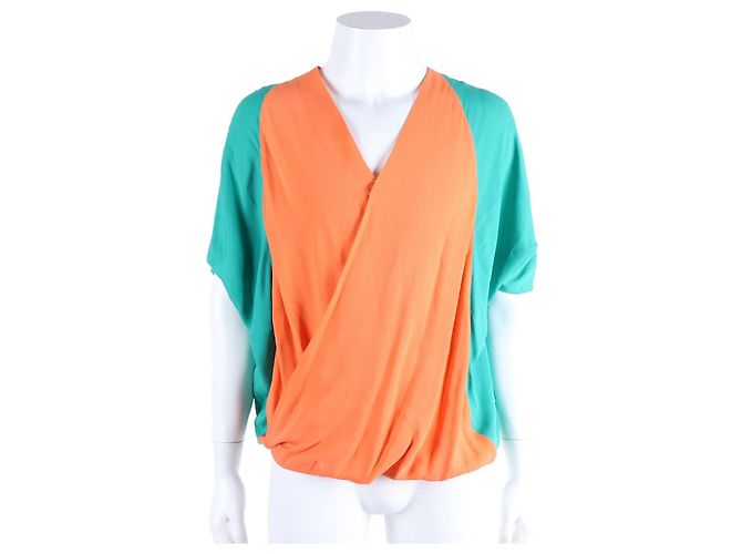 Seidenbluse mit V-Ausschnitt Hermès