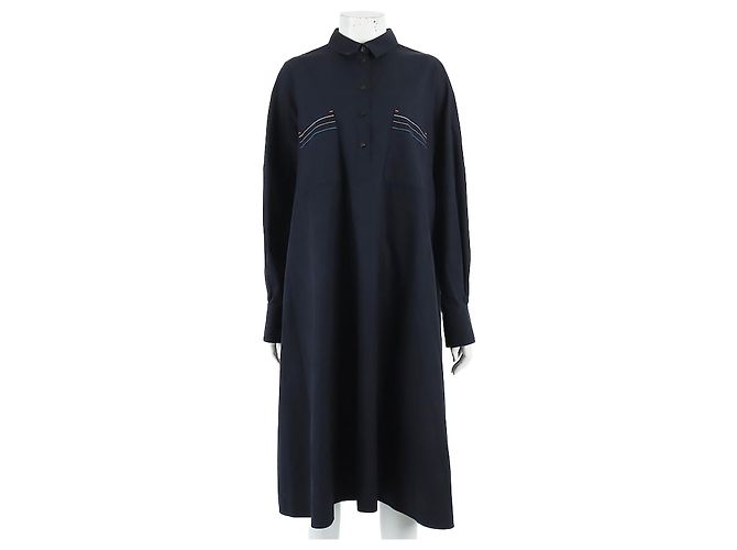 Vestido Hermès Azul Paño