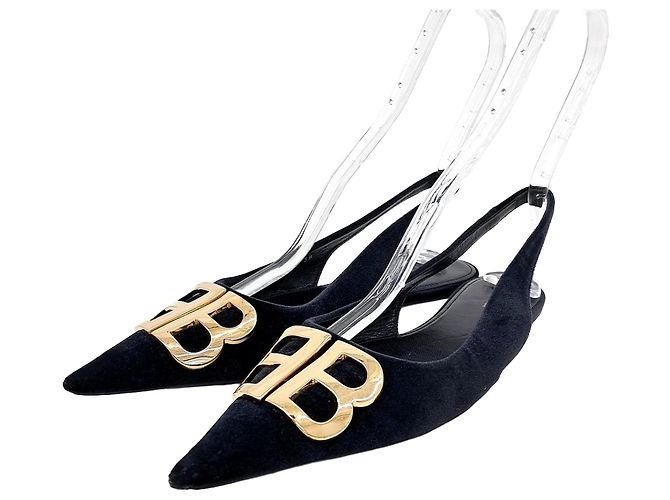 Balenciaga Samt Slingback Schwarz