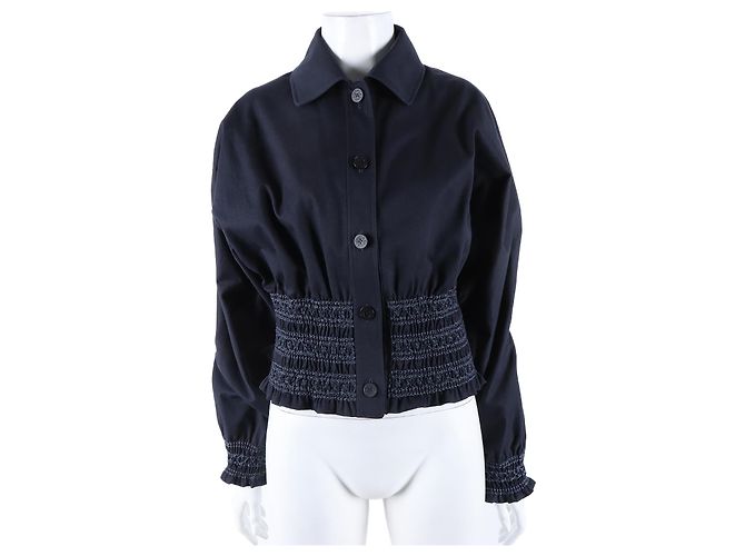 Hermès Langarmjacke Blau
