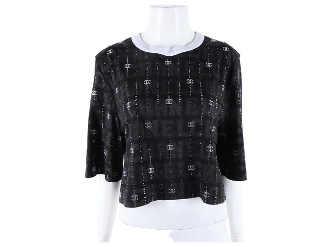 Chanel Kurzarm-Cropped Weiß 