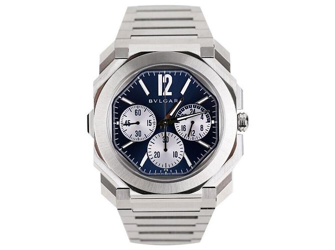 Bulgari Octo Finissimo Chrono GMT Aço Azul