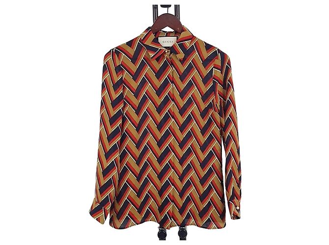 Gucci Camisa de seda para mujer Multicolor