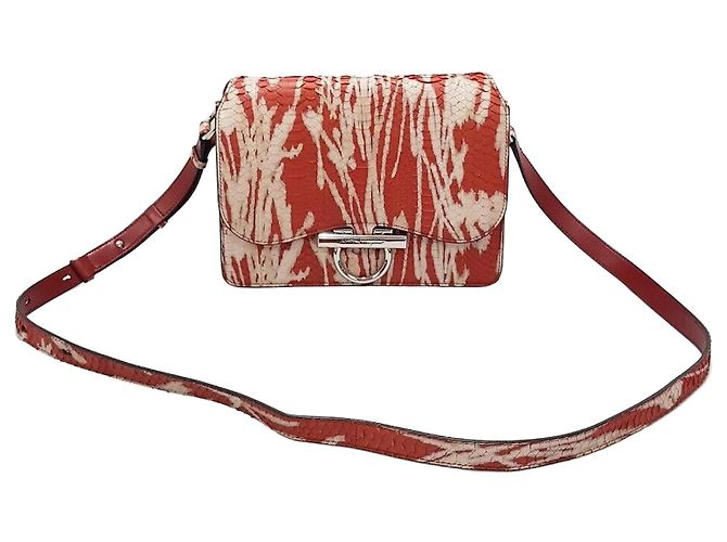 Salvatore Ferragamo Python Pattern Joan Bag Red