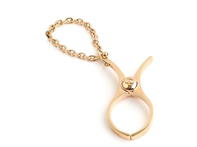 Hermès Chaveiro de ouro rosa e suporte para luvas