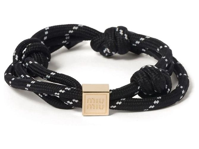 Miu Miu Code Bracelet Black