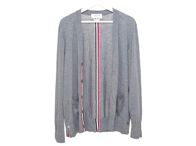 Thom Browne Entspanntes V-Ausschnitt-Cardigan aus Merinowolle Braun