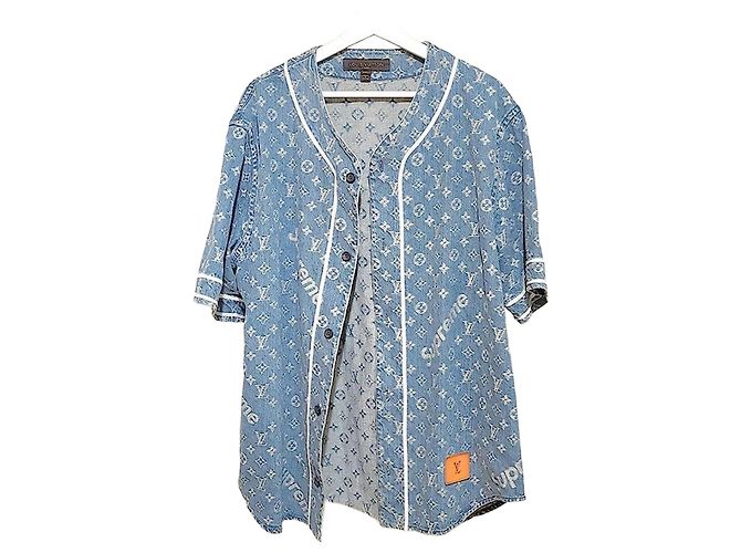 Louis Vuitton Giacca da baseball Supreme Blu